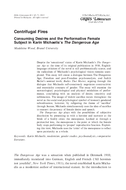 (PDF) Centrifugal Fires. Consuming Desires and the Performative Female ...