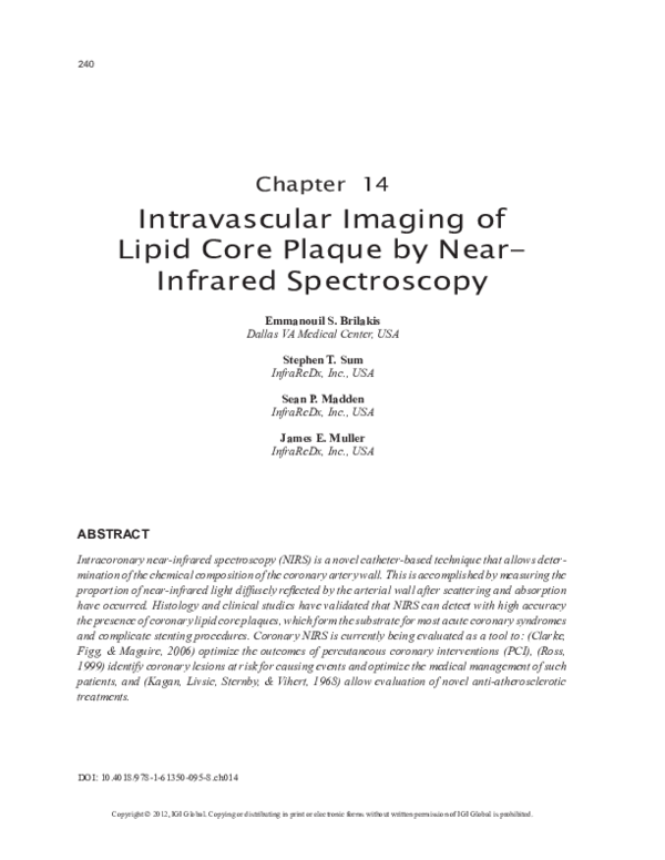 (PDF) Intravascular Imaging of Lipid Core Plaque by Near-Infrared ...
