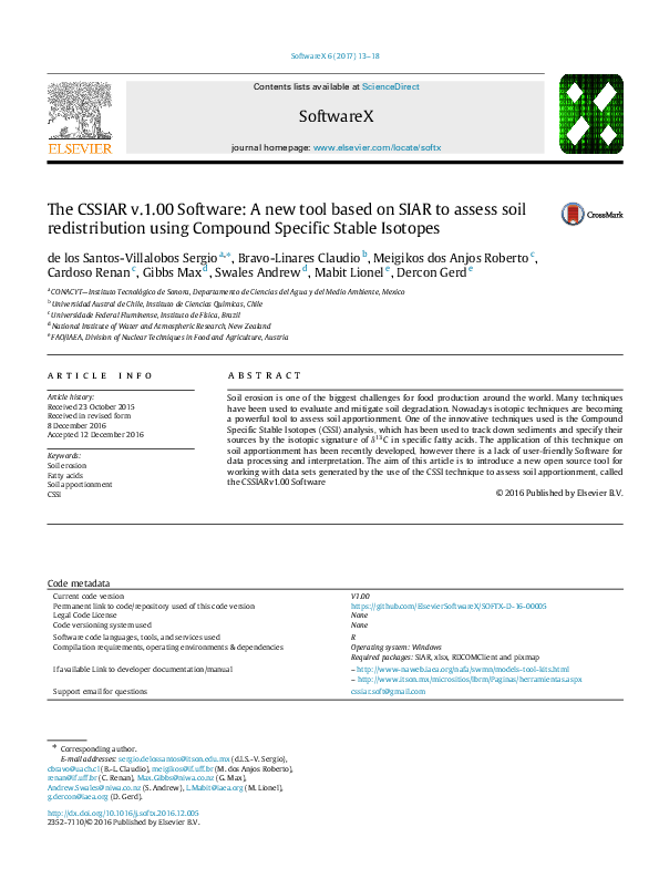 (PDF) The CSSIAR v.1.00 Software: A new tool based on SIAR to assess ...