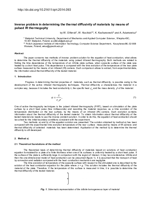 (PDF) Pulsed Infrared Thermography and Inverse Problem for the Equation ...