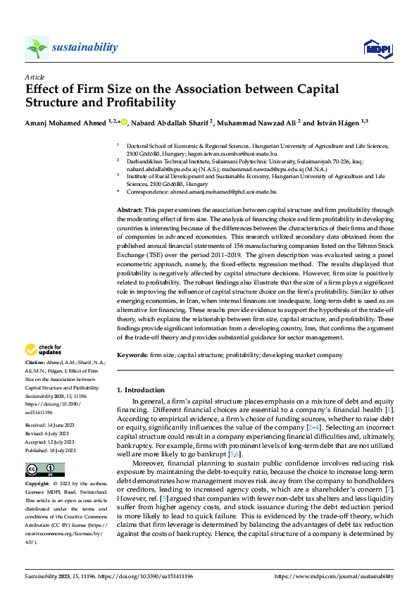 (PDF) Effect of Firm Size on the Association between Capital Structure ...