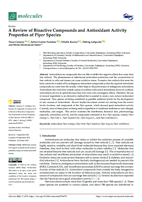 (PDF) A Review of Bioactive Compounds and Antioxidant Activity ...