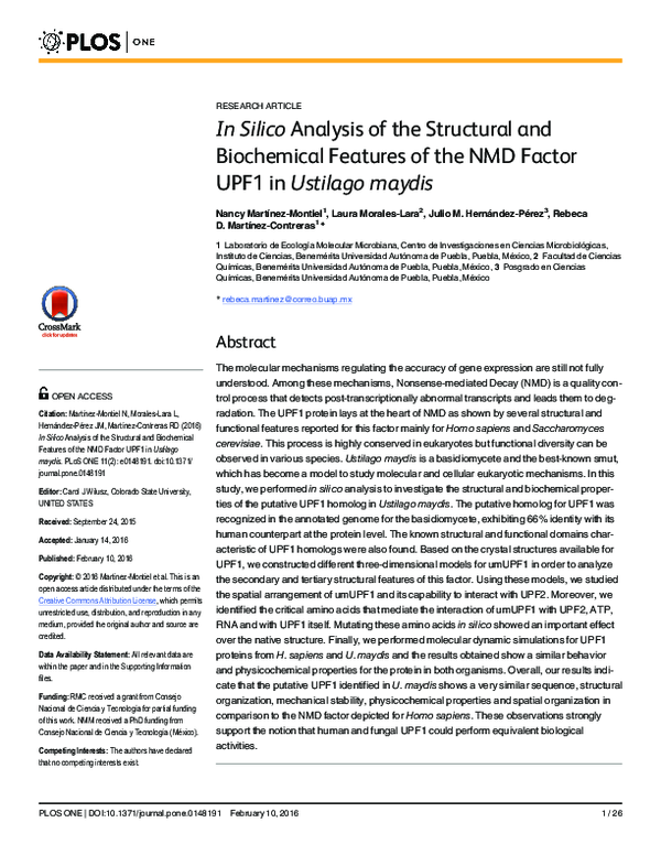 (PDF) In Silico Analysis of the Structural and Biochemical Features of ...