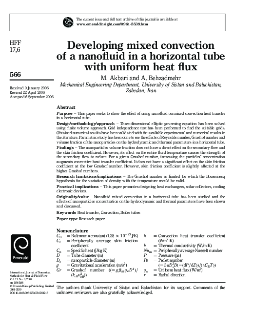 (PDF) Developing mixed convection of a nanofluid in a horizontal tube ...