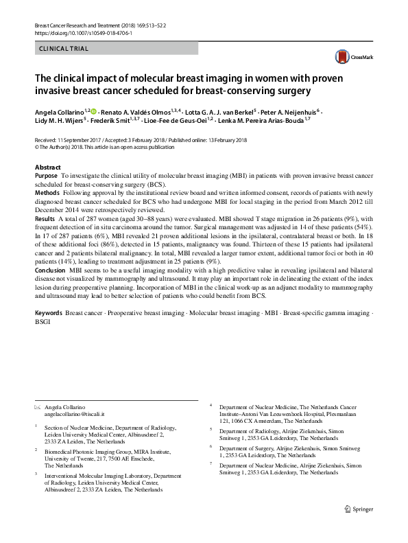 (PDF) The clinical impact of molecular breast imaging in women with ...