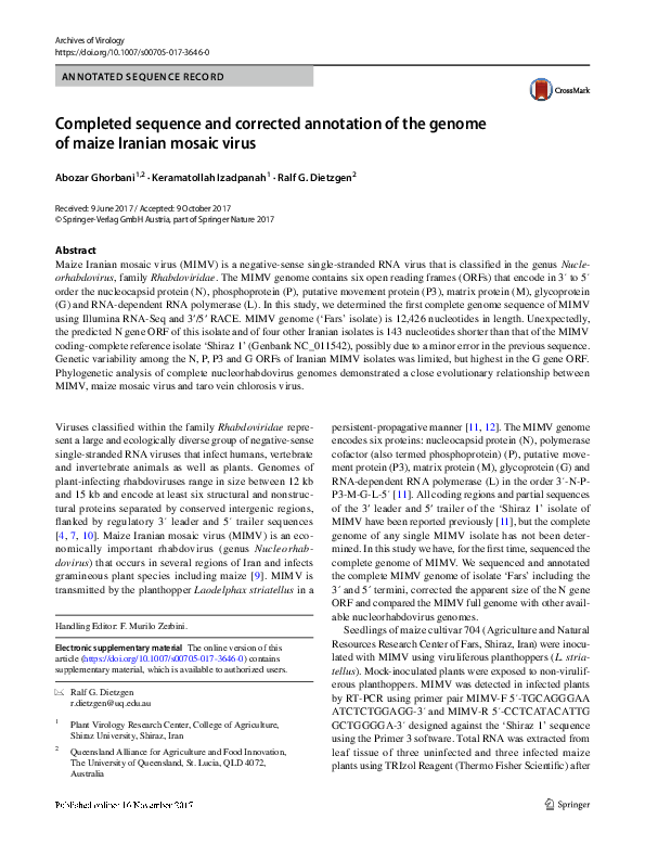 (PDF) Completed sequence and corrected annotation of the genome of ...