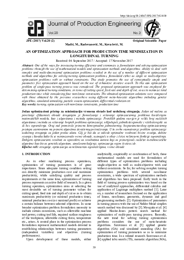 (PDF) An Optimization Approach for Production Time Minimization in ...