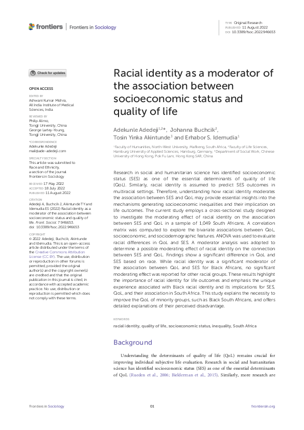 (PDF) Racial identity as a moderator of the association between ...