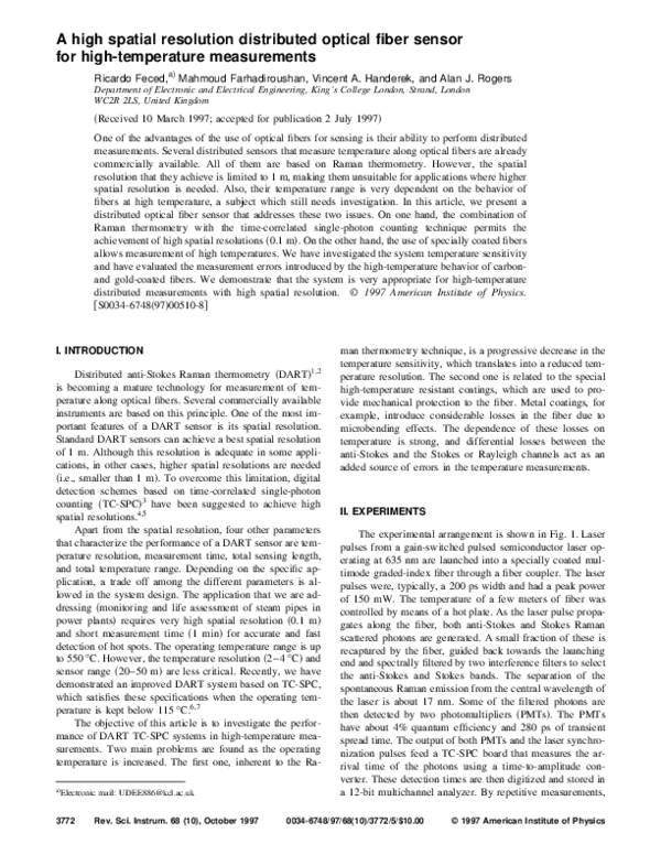 (PDF) A high spatial resolution distributed optical fiber sensor for ...