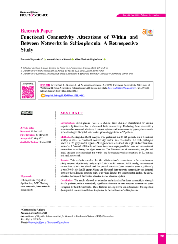 (PDF) Functional Connectivity Alterations of Within and Between ...
