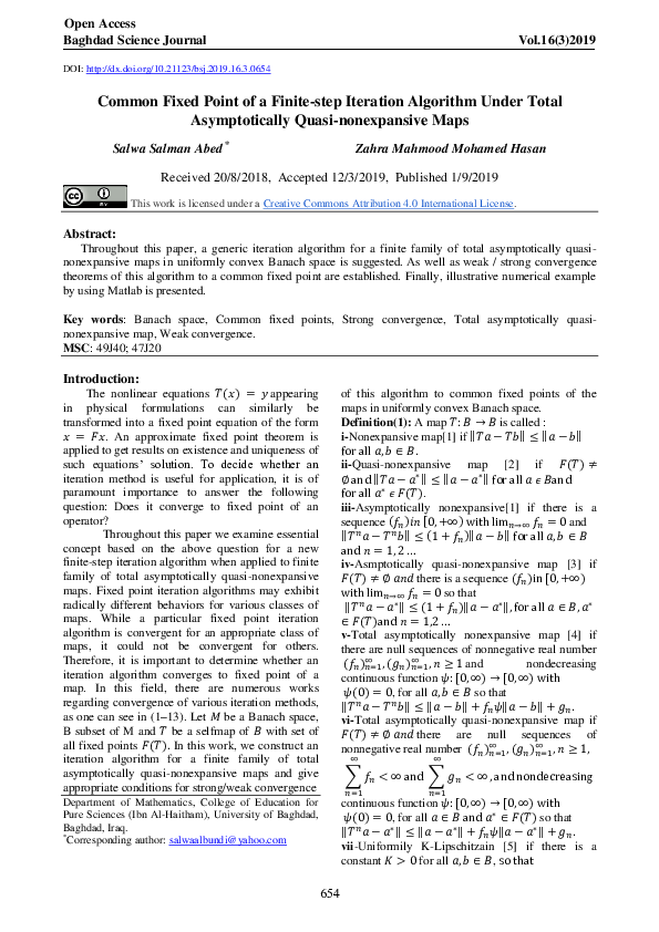 (PDF) Common Fixed Point of a Finite-step Iteration Algorithm Under ...