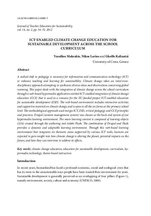 (PDF) ICT-Enabled Climate Change Education for Sustainable Development ...