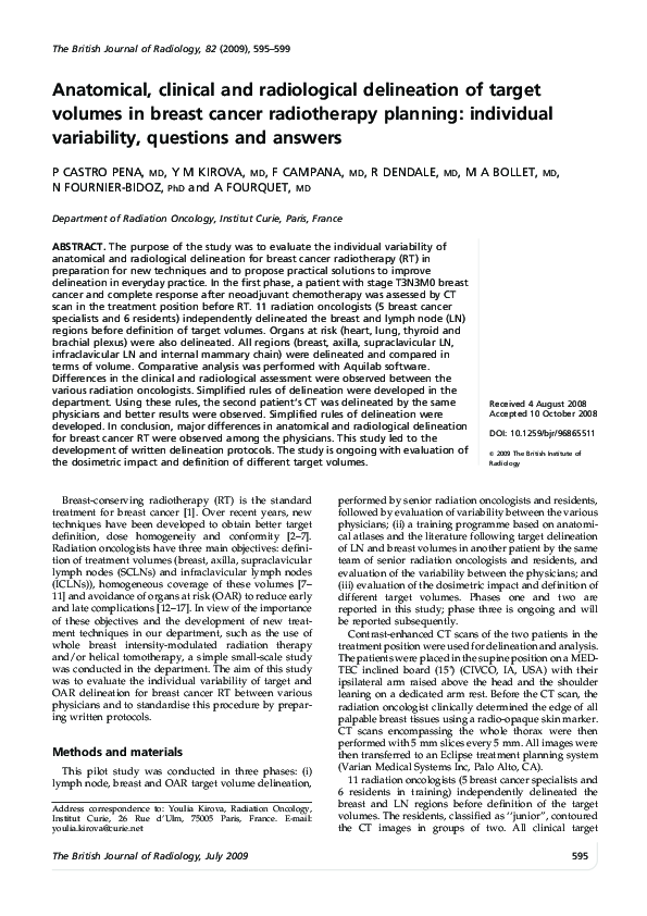 (PDF) Anatomical, clinical and radiological delineation of target ...
