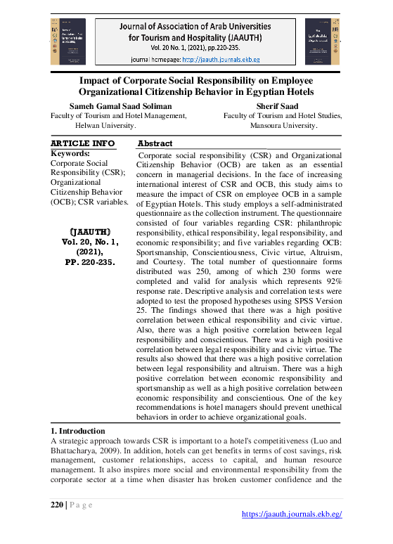 (PDF) Impact of Corporate Social Responsibility on Employee ...