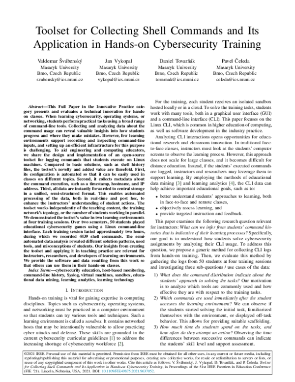 (PDF) Toolset for Collecting Shell Commands and Its Application in ...