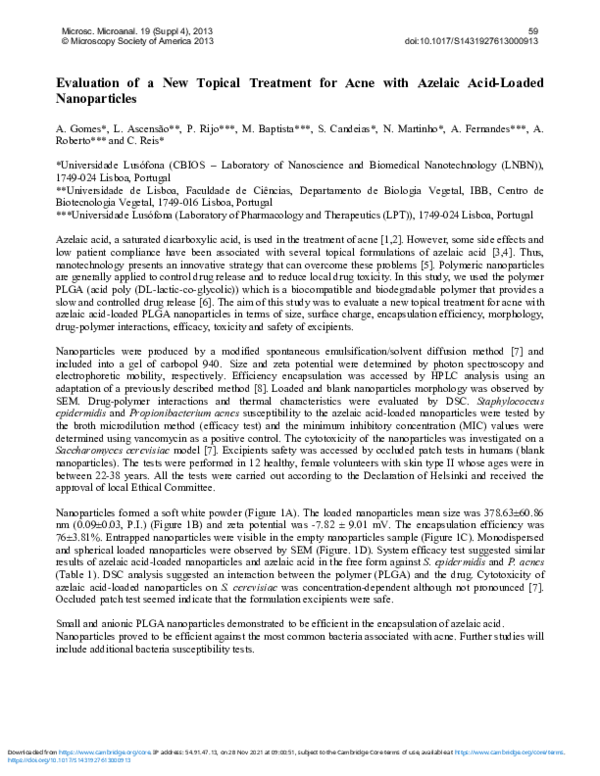 (PDF) Evaluation of a New Topical Treatment for Acne with Azelaic Acid ...