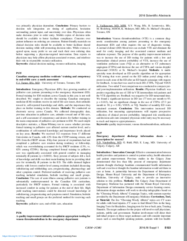 (PDF) P137: Emergency department discharge information sheets - a ...