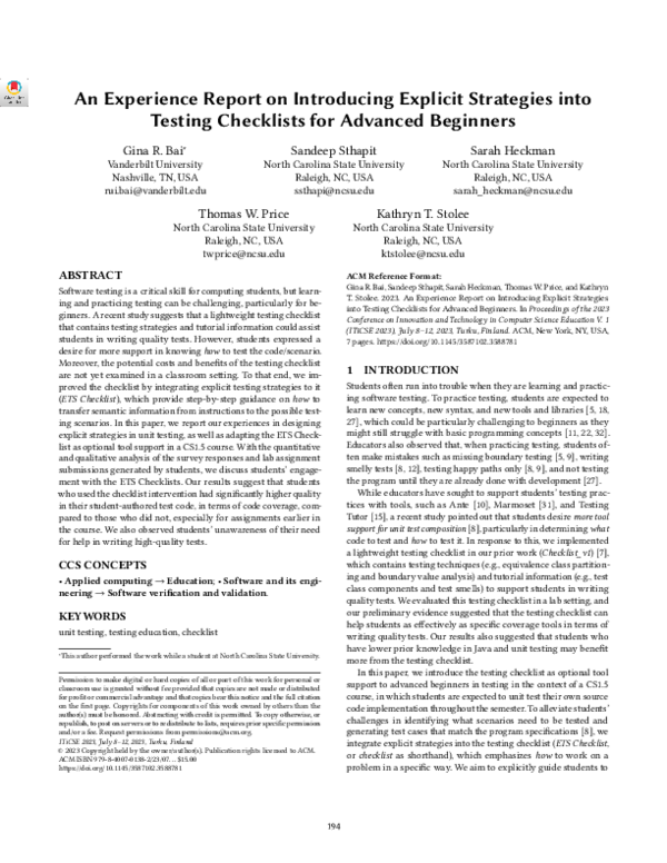 (PDF) An Experience Report on Introducing Explicit Strategies into ...