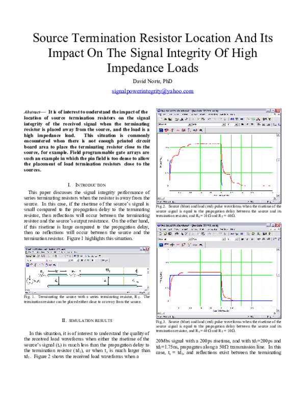 (PDF) Source Termination Resistor Location And Its Impact On The Signal ...