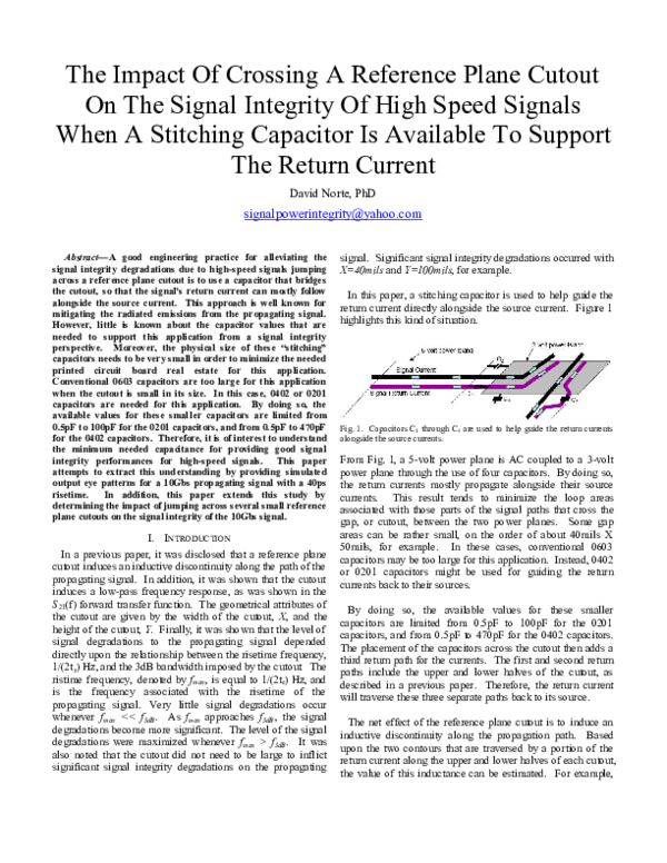 (PDF) The Impact Of Crossing A Reference Plane Cutout On The Signal ...