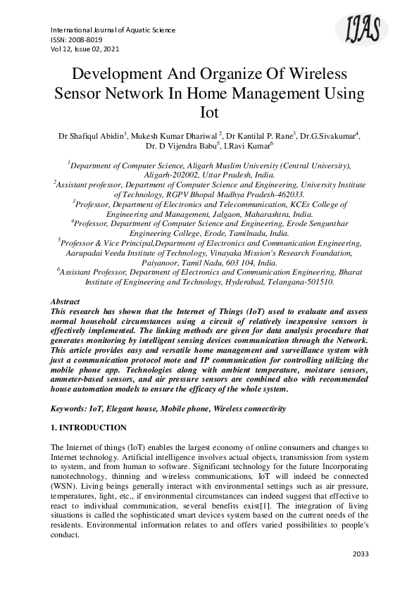 (PDF) Development And Organize Of Wireless Sensor Network In Home ...