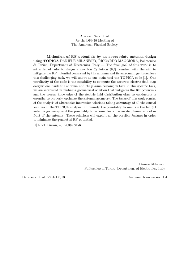 (PDF) Mitigation of RF potentials by an appropriate antenna design ...