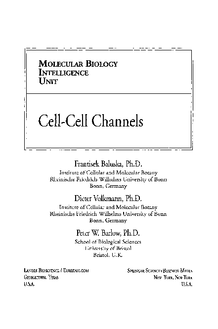 Pdf Cell Cell Channels