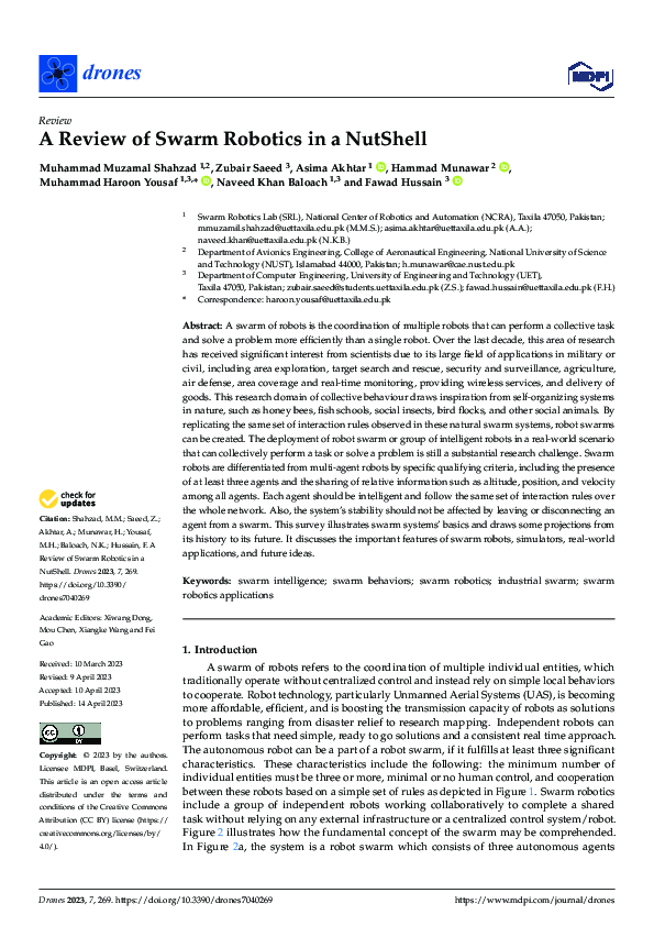 (PDF) A Review of Swarm Robotics in a NutShell