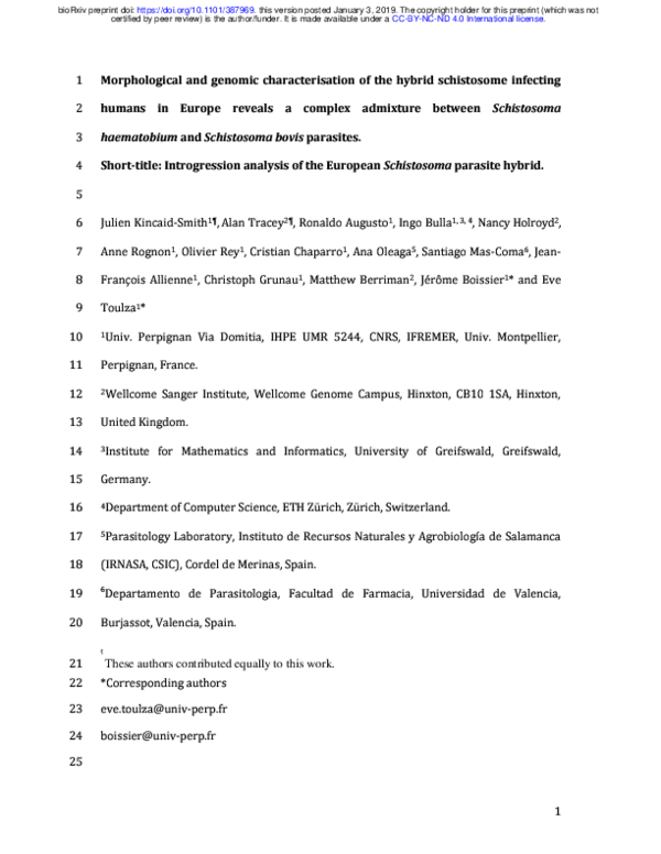 (PDF) Morphological and genomic characterisation of the hybrid ...