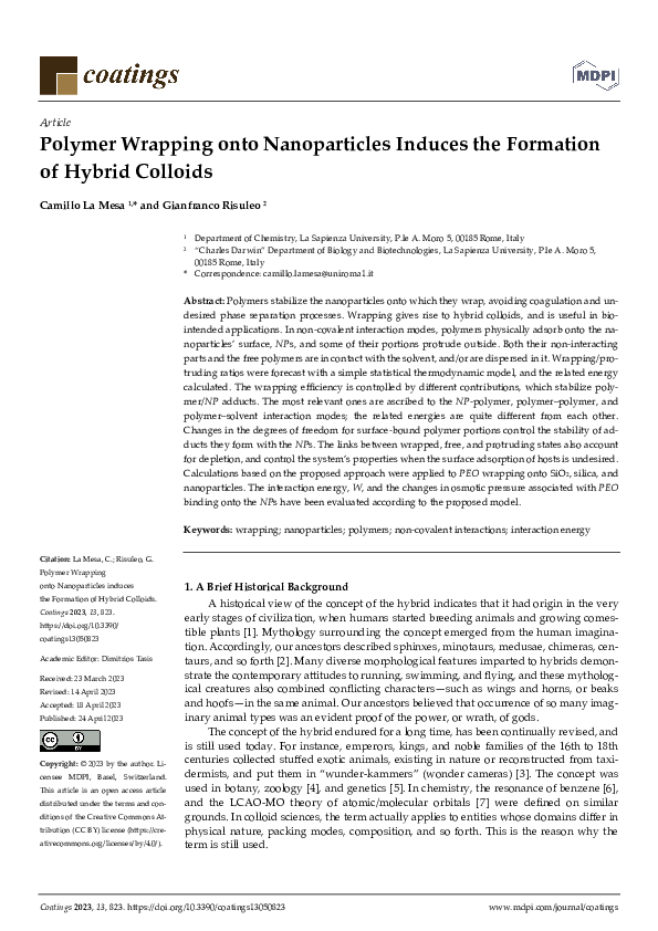 (PDF) Polymer Wrapping onto Nanoparticles Induces the Formation of ...