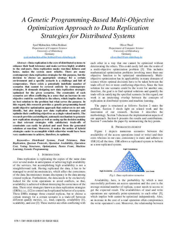 (PDF) A Genetic Programming-Based Multi-Objective Optimization Approach ...