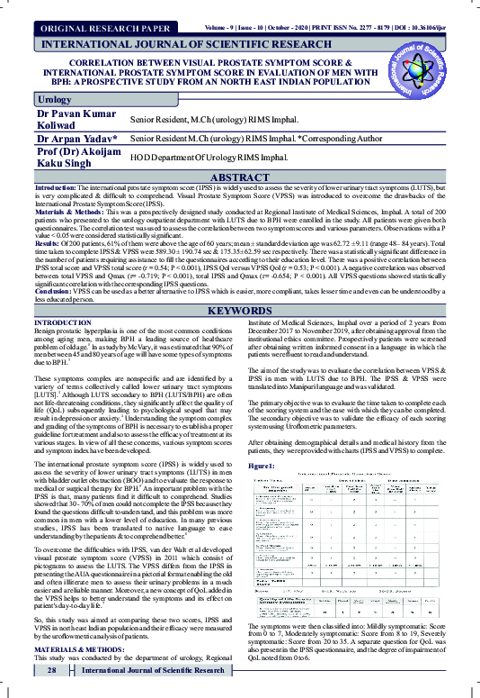 (PDF) Correlation Between Visual Prostate Symptom Score International ...
