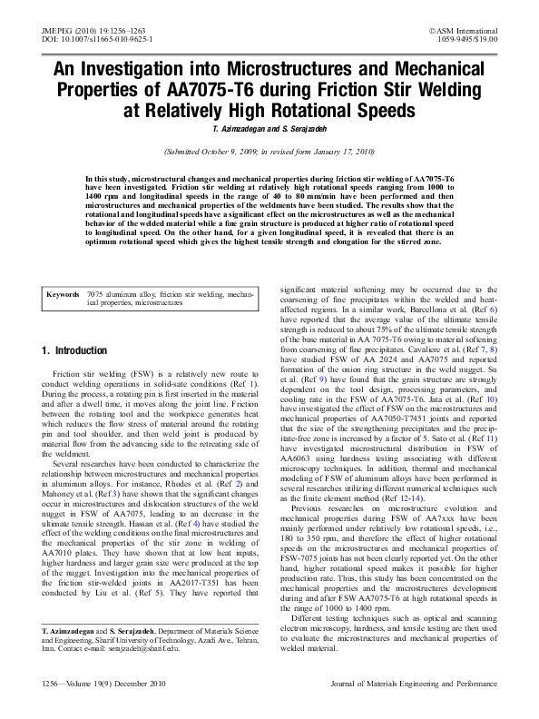 (PDF) An Investigation into Microstructures and Mechanical Properties ...