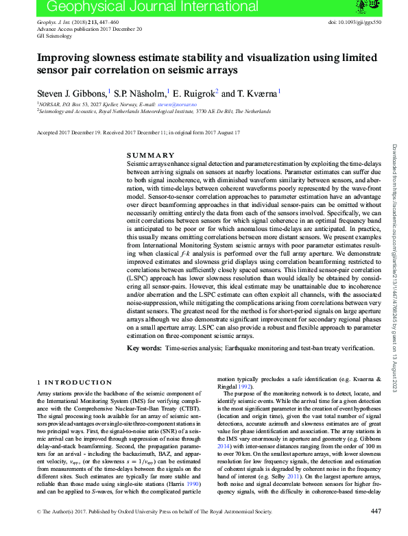 (PDF) Improving slowness estimate stability and visualization using ...