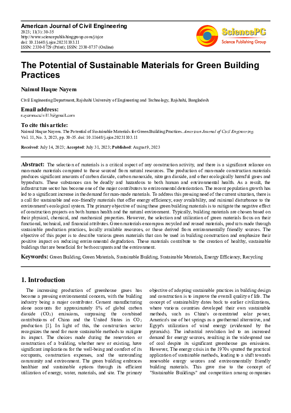 Photo inspiration: Picture Idea: Pdf The Potential Of Sustainable Materials For Green Building Practices