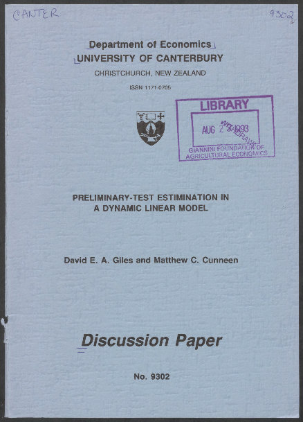 (PDF) Preliminary-test estimation in a dynamic linear model