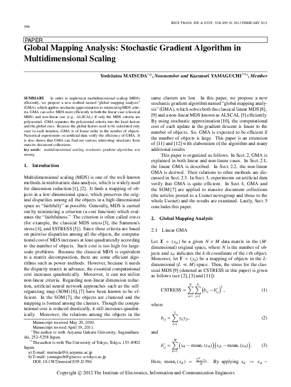 (PDF) Global Mapping Analysis: Stochastic Gradient Algorithm in ...