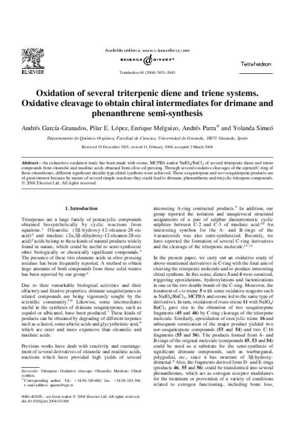 (PDF) Oxidation of several triterpenic diene and triene systems ...