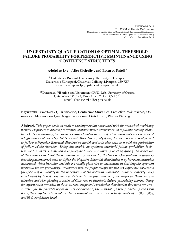 (PDF) Uncertainty Quantification of Optimal Threshold Failure ...