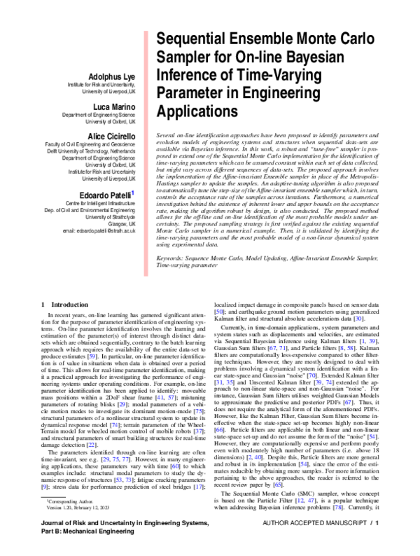 (PDF) Sequential Ensemble Monte Carlo Sampler for On-Line Bayesian ...