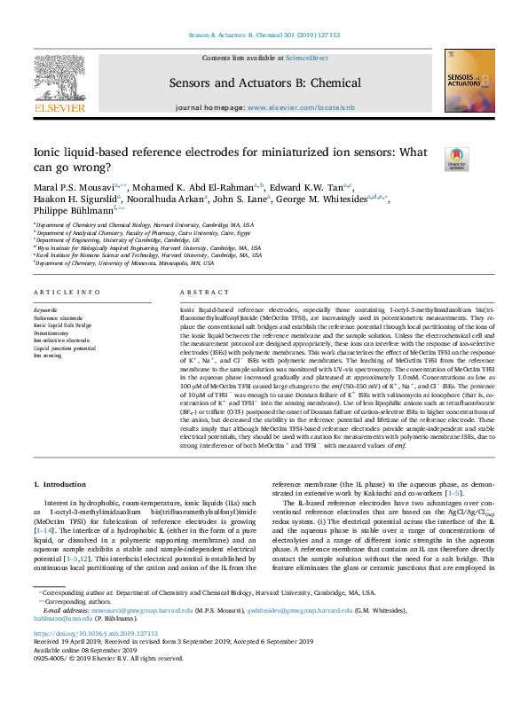 (PDF) Ionic liquid-based reference electrodes for miniaturized ion ...