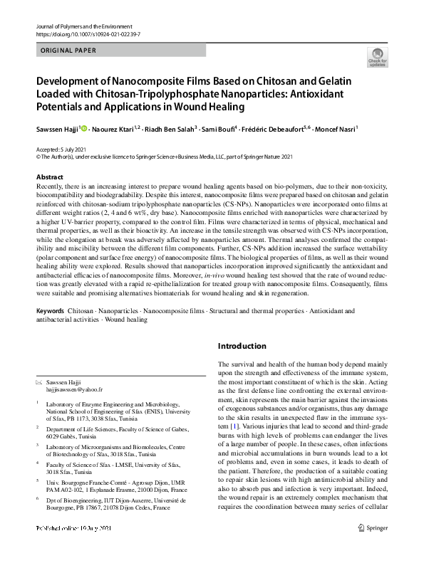 (PDF) Development of Nanocomposite Films Based on Chitosan and Gelatin ...