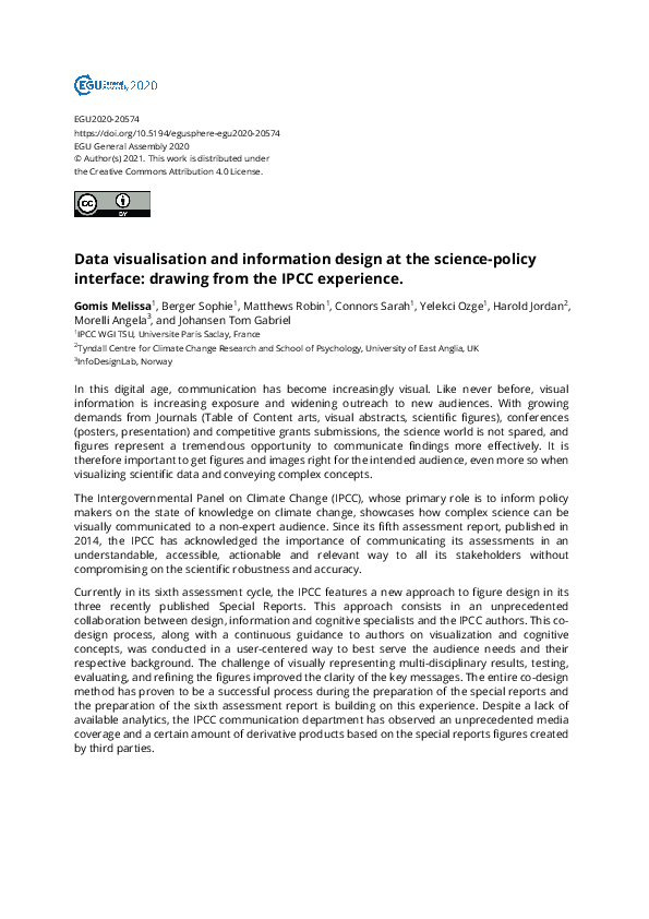 (PDF) Data visualisation and information design at the science-policy ...