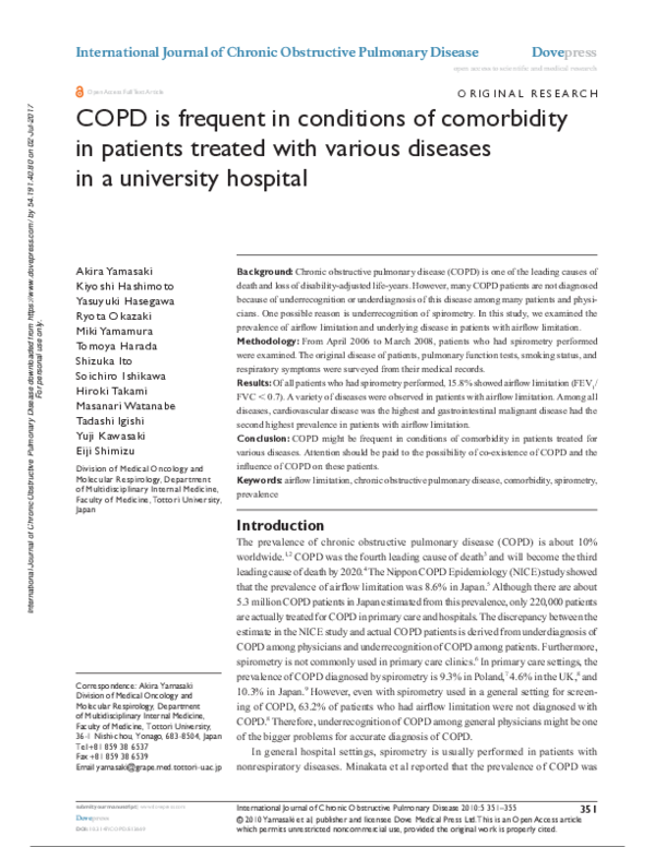 (PDF) COPD is frequent in conditions of comorbidity in patients treated ...