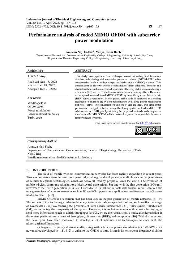 (PDF) Performance analysis of coded MIMO OFDM with subcarrier power ...