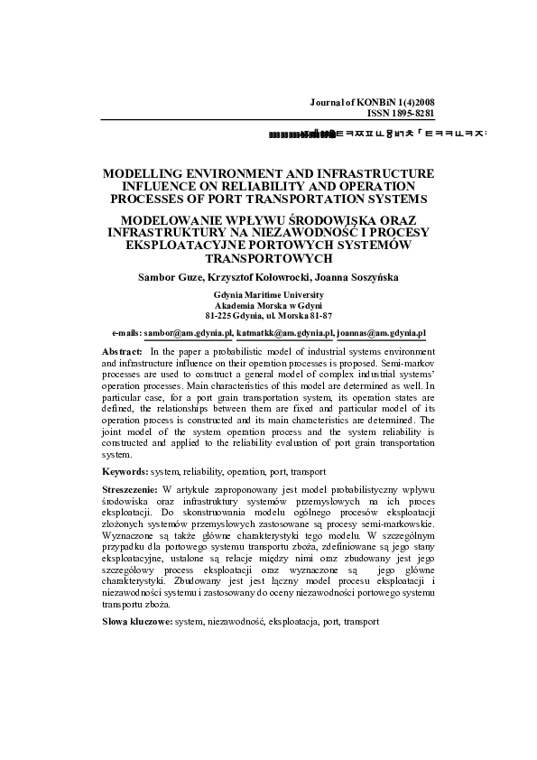 (PDF) Modelling Environment and Infrastructure Influence on Reliability ...