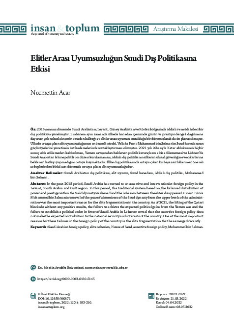 (PDF) The Impact of Elite Fragmentation on Saudi Foreign Policy