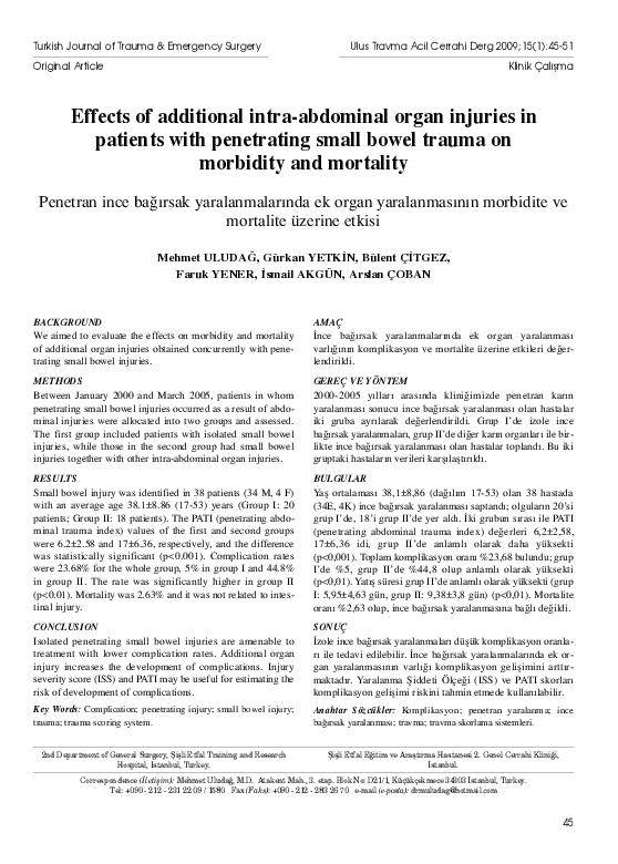 (PDF) Effects of additional intra-abdominal organ injuries in patients ...