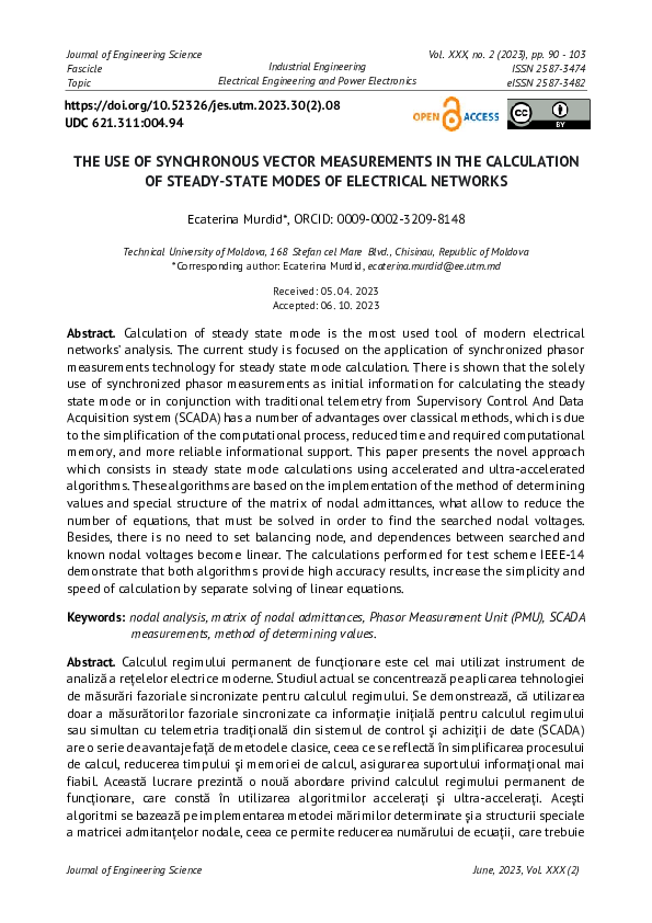 (PDF) Use of Synchronous Vector Measurements in the Calculation of ...