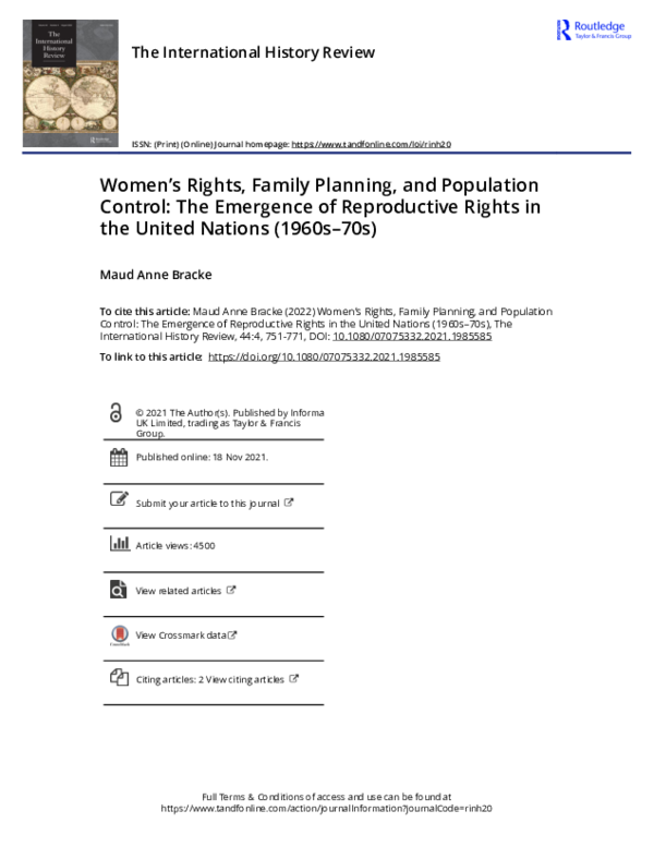 (PDF) Contesting ‘Global Sisterhood’: The GlobalWomen’s Health Movement ...